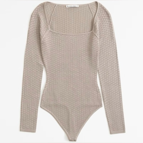 NWT Abercrombie Pointelle Squareneck Bodysuit - Picture 2 of 9